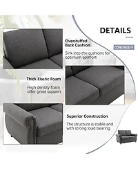 Streamdale 57.9" Pull Out Sofa Bed Loveseat Sleeper with Twin Memory Mattress Two Usb Ports for Living Room Spaces