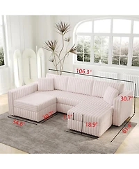 Streamdale Furniture Soft U-Shaped Sofa for 4 with Matching Ottoman.