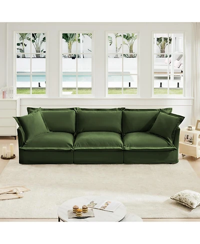 Streamdale Furniture Streamdale Modern Chenille Sofa with Soft Pillows and Armrests