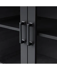 Streamdale Farmhouse Tv Stand with Tempered Glass Doors for TVs up to 70