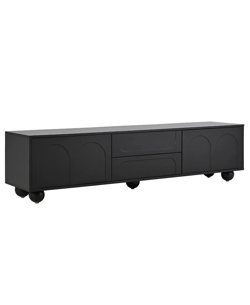 Streamdale Furniture Arched Door Tv Stand with Drawers for TVs up to 75", 5 Iron Legs