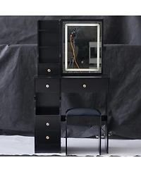 Streamdale Furniture Compact Vanity Table with Touch Control Led Mirror (Epa, Gcc, Ul Certified