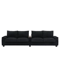 Streamdale Furniture Corduroy Sofa Couch 133" w/ Usb Storage & Cup Holders