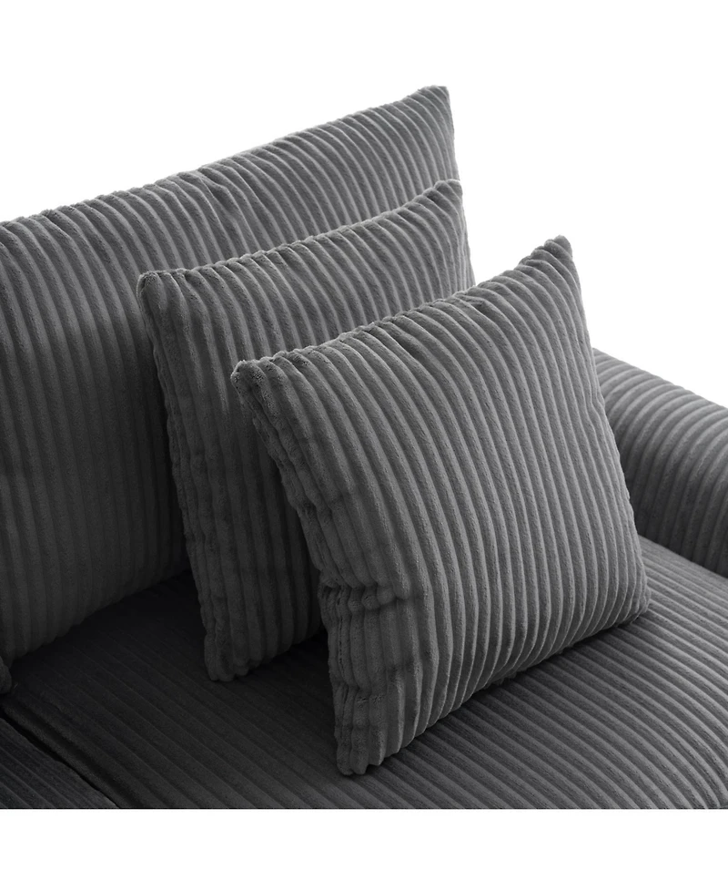 Streamdale Furniture Sectional Sofa with Bluetooth Usb Storage & Ottoman