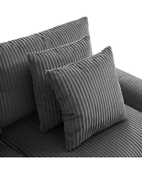 Streamdale Furniture Sectional Sofa with Bluetooth Usb Storage & Ottoman