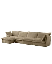 Streamdale Furniture Slipcovered L-Shape Sectional Camel Corduroy