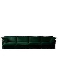 Streamdale Furniture Green Corduroy Slipcovered 4-Seater Sofa