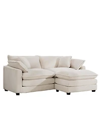 Streamdale Furniture Corduroy Two-Seater Sofa with Ottoman