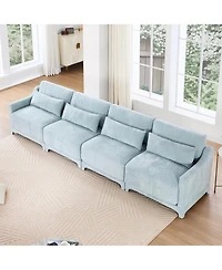 Streamdale Furniture Chenille Sofa Solid Wood Frame Easy Install Sky Blue