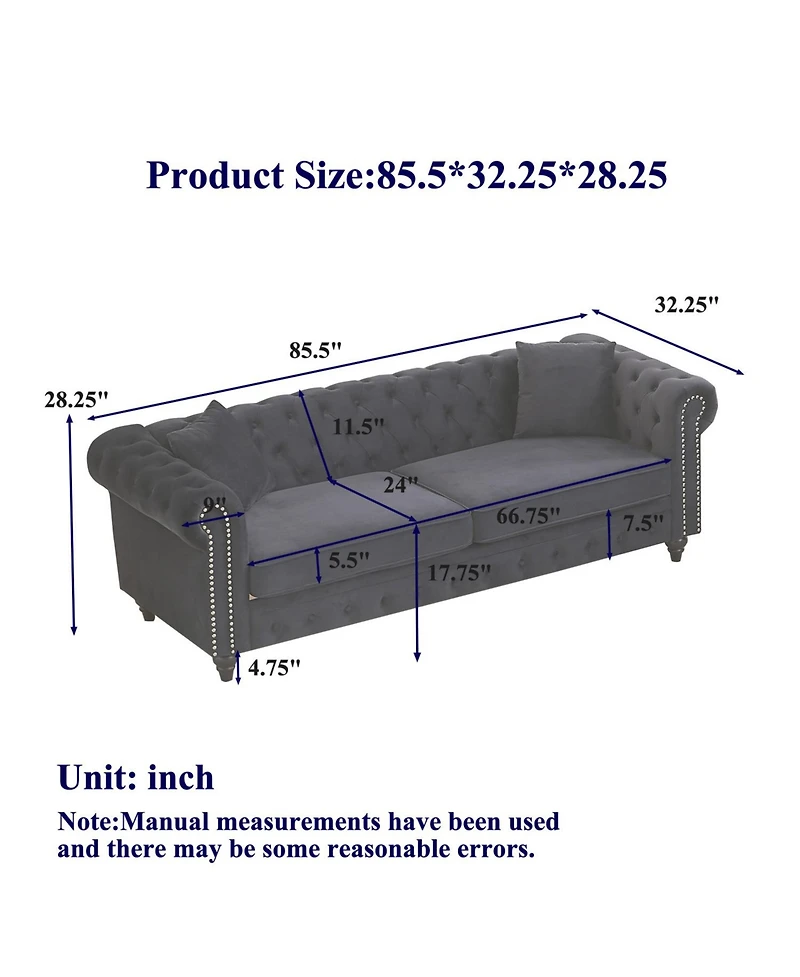 Streamdale Furniture Modern 6-Seat Sofa with Wood Frame & Cushions