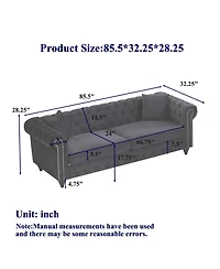 Streamdale Furniture Modern 6-Seat Sofa with Wood Frame & Cushions