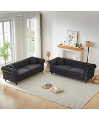 Streamdale Furniture Modern 5-Seat Sofa Set, Wood Frame & Feet, 4 Cushions