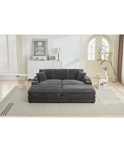 Streamdale Furniture Modular Sectional Sofa Bed Set w/ Storage