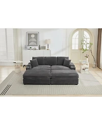 Streamdale Furniture Modular Sectional Sofa Bed Set w/ Storage