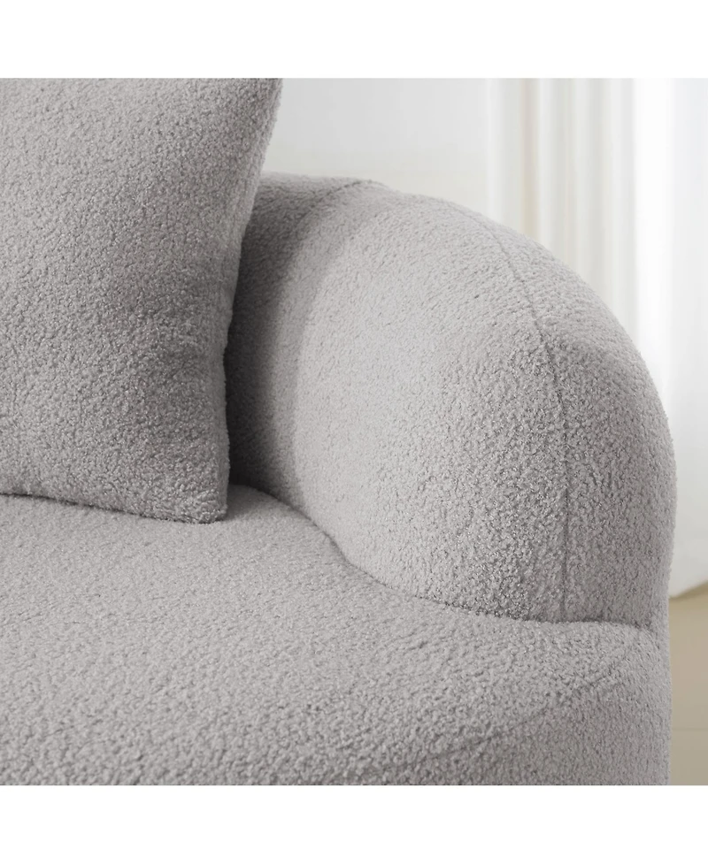 Streamdale Furniture Curved Loveseat Sofa, Small Space Couch with 2 Pillows