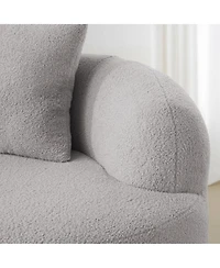 Streamdale Furniture Curved Loveseat Sofa, Small Space Couch with 2 Pillows