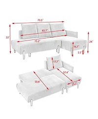 Streamdale Furniture Corduroy Sofa with 3 Pillows