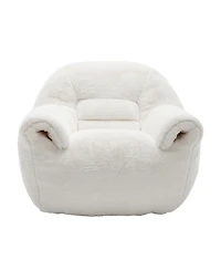 Streamdale Furniture Comfy White Faux Fur Bean Bag Chair Sofa for Adults & Kids