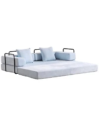 Streamdale Furniture Convertible Floor Sofa Bed with Pillow & Armrest