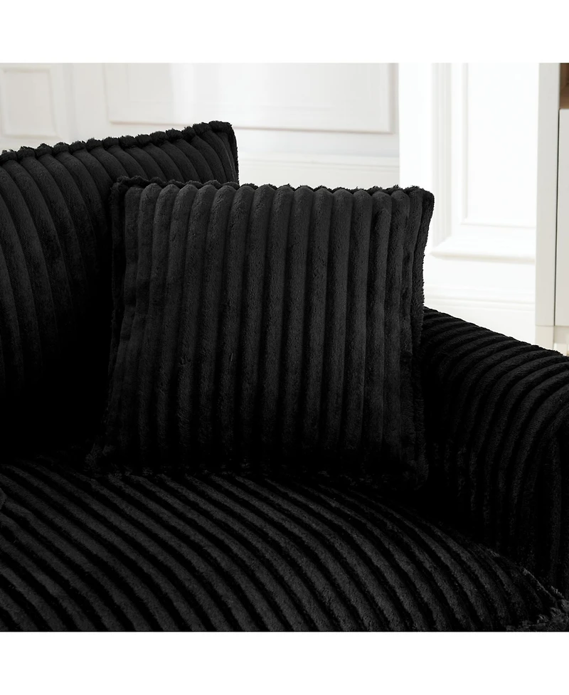 Streamdale Furniture Black Corduroy Tufted Accent Chair