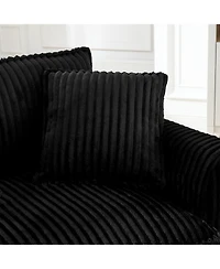 Streamdale Furniture Black Corduroy Tufted Accent Chair