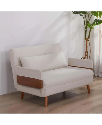 Streamdale Furniture Extra Wide 3-in-1 Loveseat Sofa Bed - Adjustable Back, Linen Fabric