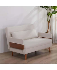 Streamdale Furniture Extra Wide 3-in-1 Loveseat Sofa Bed - Adjustable Back, Linen Fabric