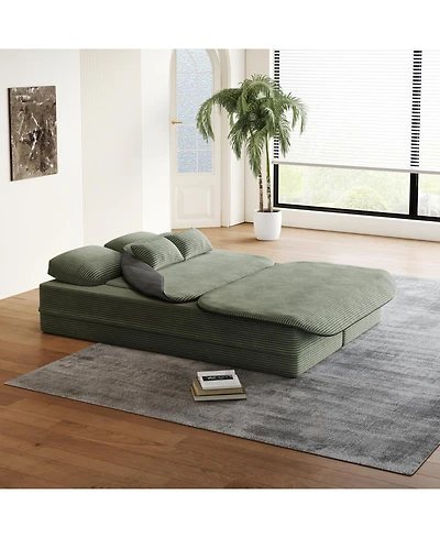 Streamdale Furniture 75" Foldable Sofa Bed with Blanket
