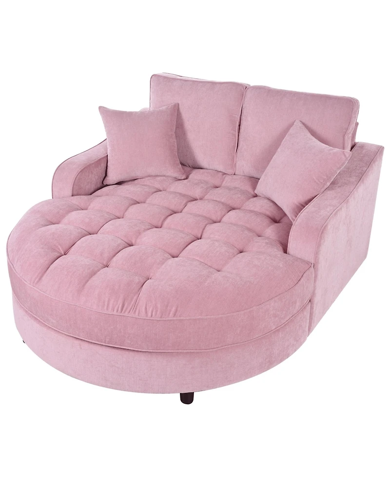 Streamdale Furniture 55" Modern Chaise Lounge Sofa Bed with Tufted Seat & Pillows