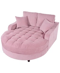 Streamdale Furniture 55" Modern Chaise Lounge Sofa Bed with Tufted Seat & Pillows