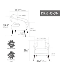 Streamdale Furniture Velvet Living Room Set- Loveseat & 2 Accent Chairs