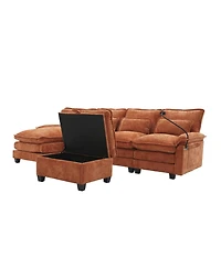 Streamdale Furniture 106" U-Shape Sectional Sofa Cloud Couch, Chenille