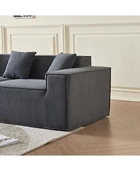 Streamdale Furniture Corduroy Modular Loveseat Sofa - Compact Sectional Couch