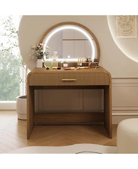 Streamdale Furniture 39" Lighted Mirror Vanity Table - Espresso