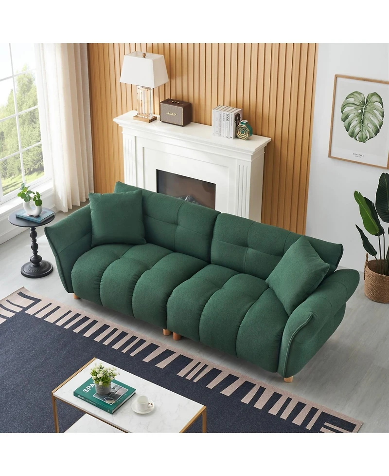 Streamdale Furniture Teddy Sofa (Green) w/ 2 Pillows - Apartment/Office/Living Room