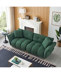 Streamdale Furniture Teddy Sofa (Green) w/ 2 Pillows - Apartment/Office/Living Room