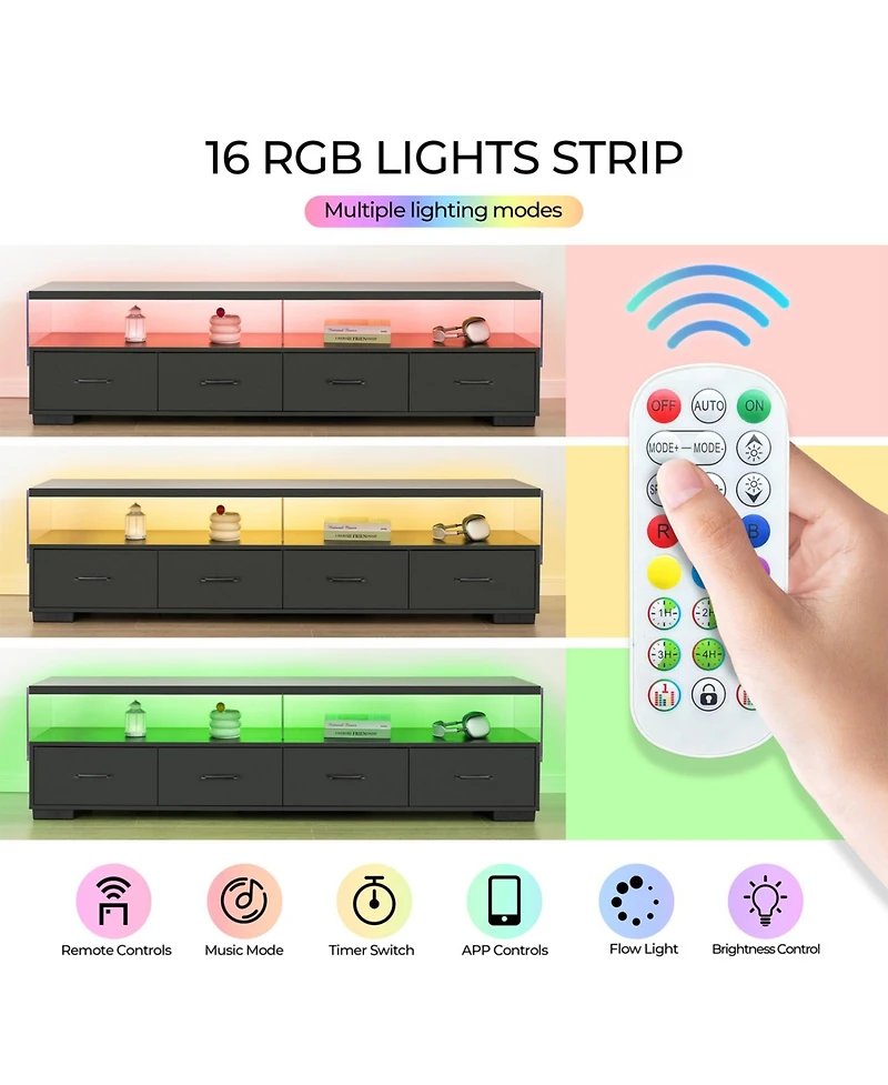 Streamdale Furniture 4-Drawer Tv Stand for TVs up to 80"