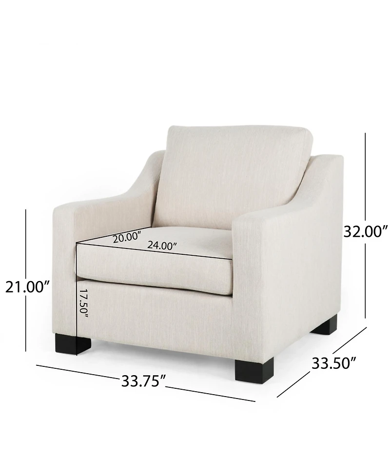 Streamdale Furniture Contemporary Beige Fabric Upholstered Club Chair