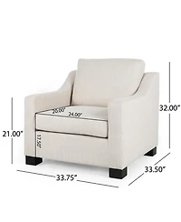 Streamdale Furniture Contemporary Beige Fabric Upholstered Club Chair