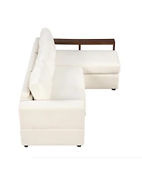 Streamdale Furniture 87.4" Sectional Sofa Couch with Reversible Armrests, Beige