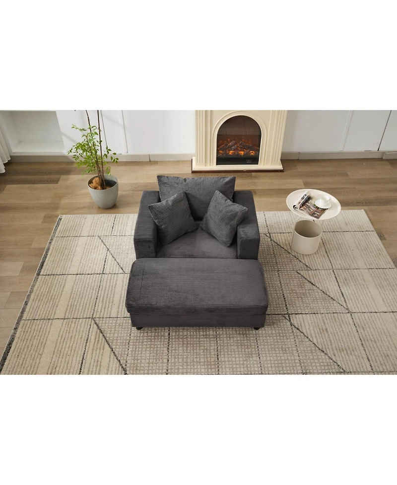 Streamdale Chaise Lounge Sofa Bed with Ottoman & Pillows