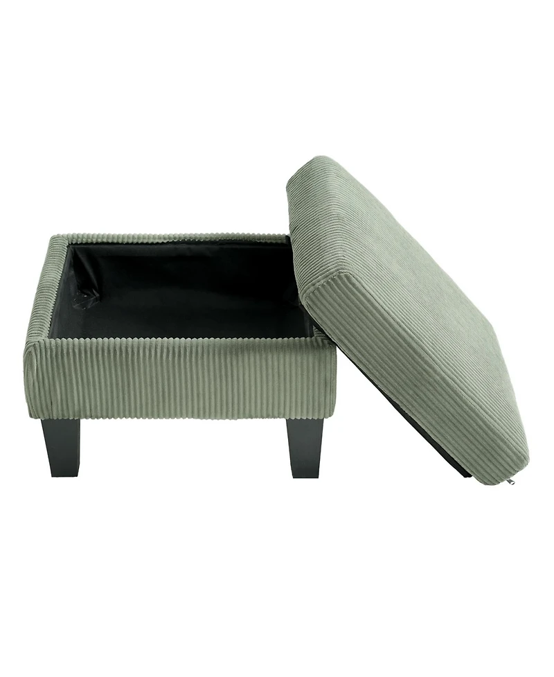 Streamdale FurnitureL-Shaped Corduroy Sofa- Modern Design, Easy Assembly - Olive Green
