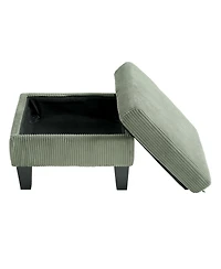 Streamdale FurnitureL-Shaped Corduroy Sofa- Modern Design, Easy Assembly - Olive Green
