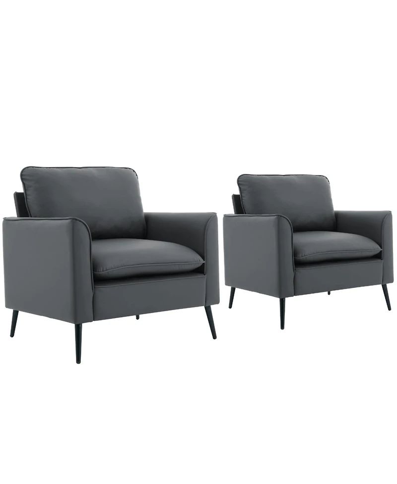 Streamdale Furniture Cat Paw Gray Leather Sofa 2PC Set