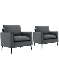 Streamdale Furniture Cat Paw Gray Leather Sofa 2PC Set