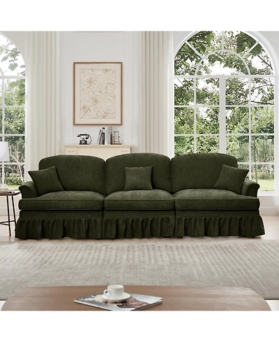 Streamdale Furniture Mid Century Green Chenille -Seater Sofa
