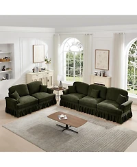 Streamdale Furniture Streamdale Green Modular Sofa Set with Flared Arms & Removable Skirts