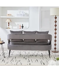 Streamdale Furniture Velvet Loveseat Settee with Pillows - Small Sofa for Small Spaces