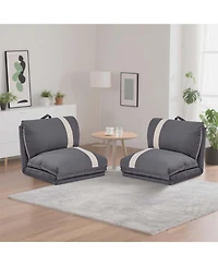 Streamdale Furniture Corduroy Adjustable Floor Sofa Bed Set - Foldable, Space-Saving