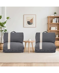 Streamdale Furniture Corduroy Adjustable Floor Sofa Bed Set - Foldable, Space-Saving